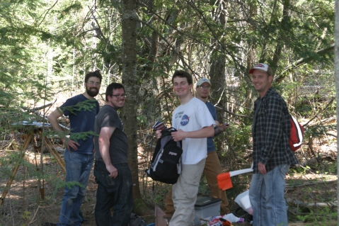 Author Alex Whydell (in white shirt) with the mapping crew in the Clifton's Catholic cemetery. The other team members are (from left to right)  Daniel Schneider, Daniel Conner, John Arnold, Christopher Edwards.